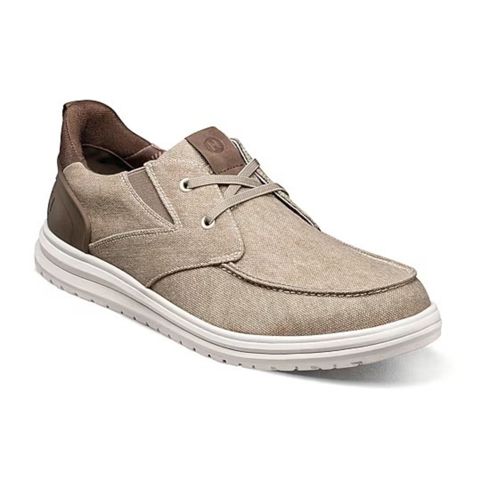 Nunn Bush Mens Canvas Moc Toe Slip On Loafers Brown Tan Casual Shoes 12W